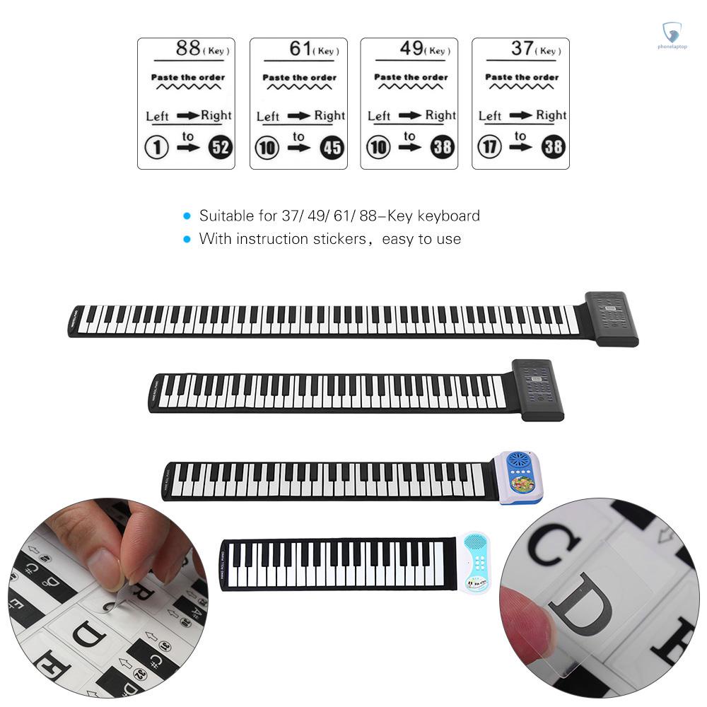 Miếng Dán Phím Đàn Piano 37 / 49 / 61 / 88 Trong Suốt Tháo Rời Được Dành Cho Trẻ Em Mới Bắt Đầu