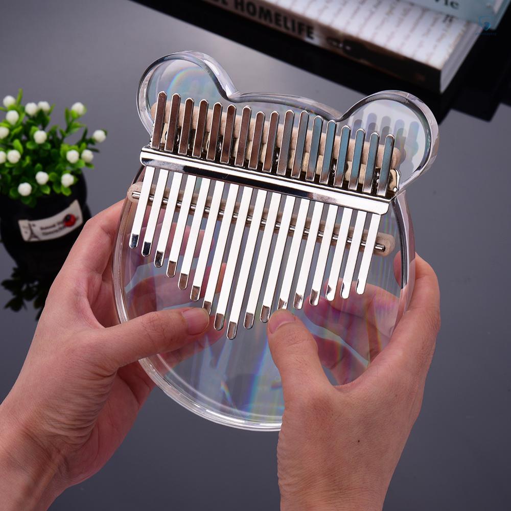 Miếng Dán Ghi Chú 17 Phím Đàn Kalimba Bằng Acrylic Trong Suốt Kèm Túi Đựng Tiện Dụng