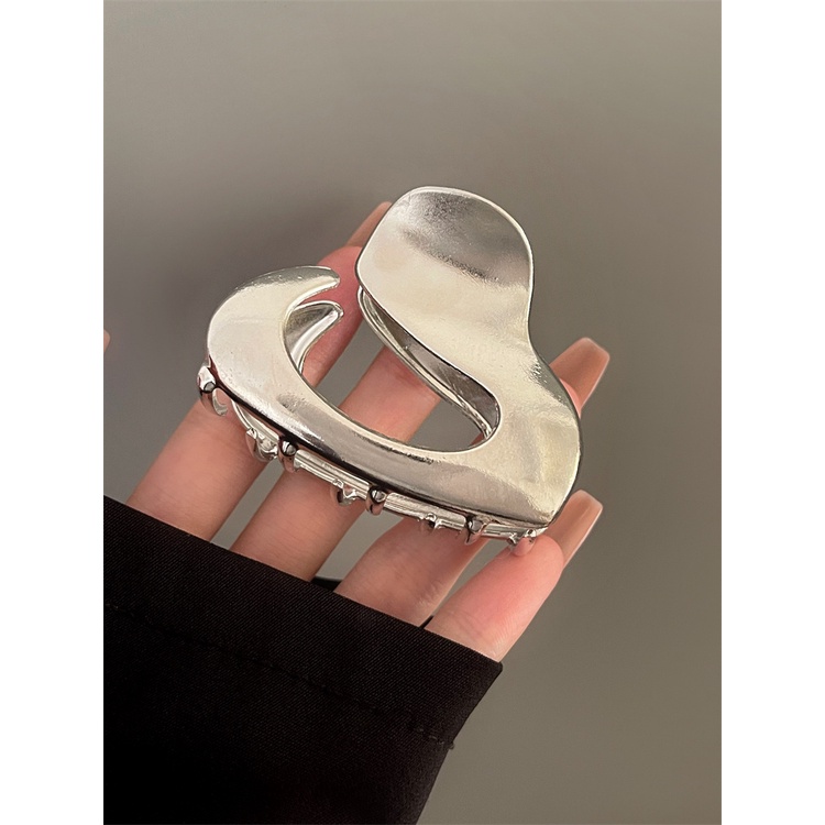 Kẹp Tóc Hình Cá Mập Màu Bạc Phong Cách Retro Cá Tính