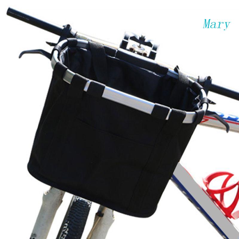 Giỏ Đựng Thú Cưng Cỡ Nhỏ Bằng Vải Bạt Gấp Gọn Được Chống Nước Gắn Ghi Đông Xe Đạp