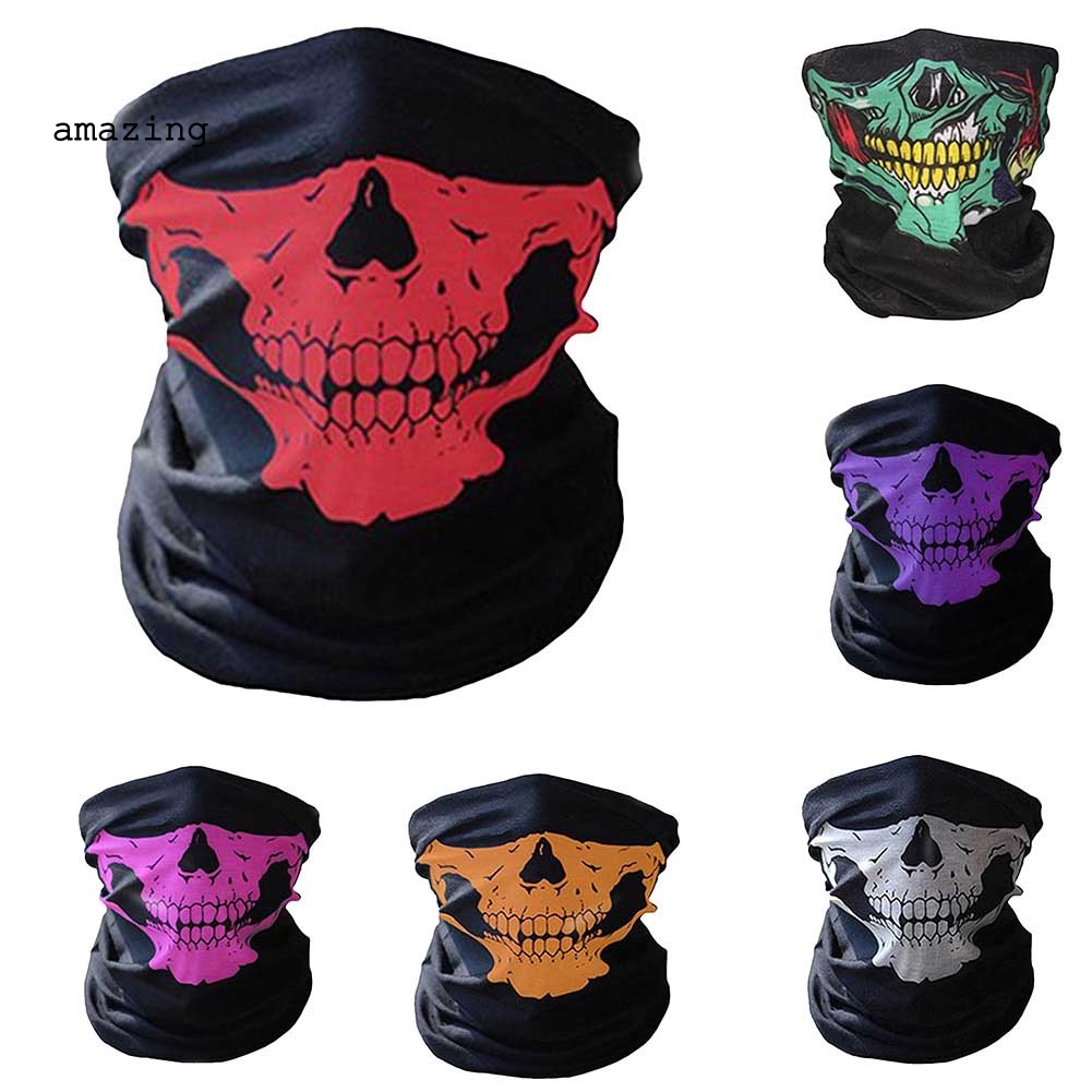 Khăn Choàng Cổ Kiêm Mặt Nạ Chống Tia UV Hình Đầu Lâu Thời Trang Dùng Khi Đạp Xe Ngoài Trời