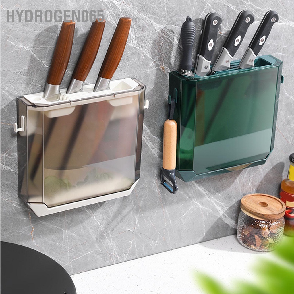 Hydrogen065 Giá Để Dao Nhà Bếp Trong Suốt Thú Cưng Treo Tường Lưu Trữ Khối Dụng Cụ Đỡ Kệ