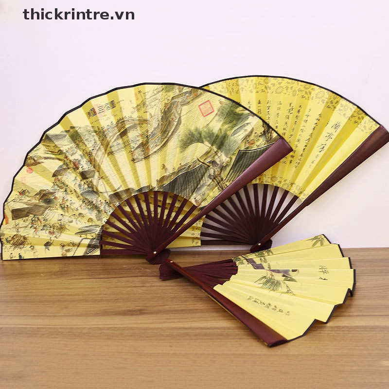 Quạt Xếp Bằng Lụa Phong Cách Trung Hoa Cổ Điển