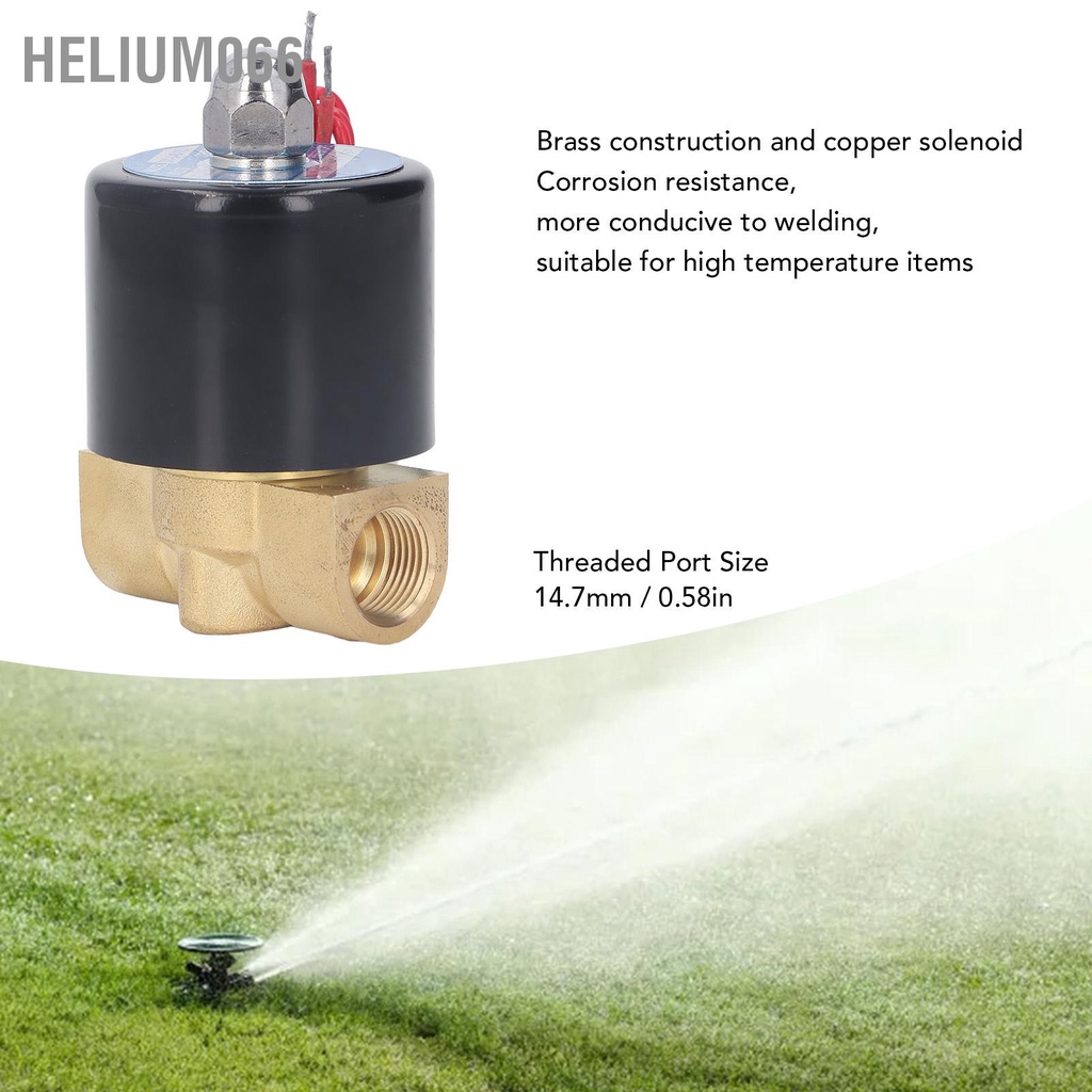 Helium066 Đồng Thau Điện Van Từ Nữ Chủ Đề 1 Chiều Chảy Bình Thường Colsed Cho Dầu Nước AC220V
