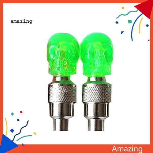Bộ 2 Đèn LED Hình Đầu Lâu Gắn Van Xe Đạp
