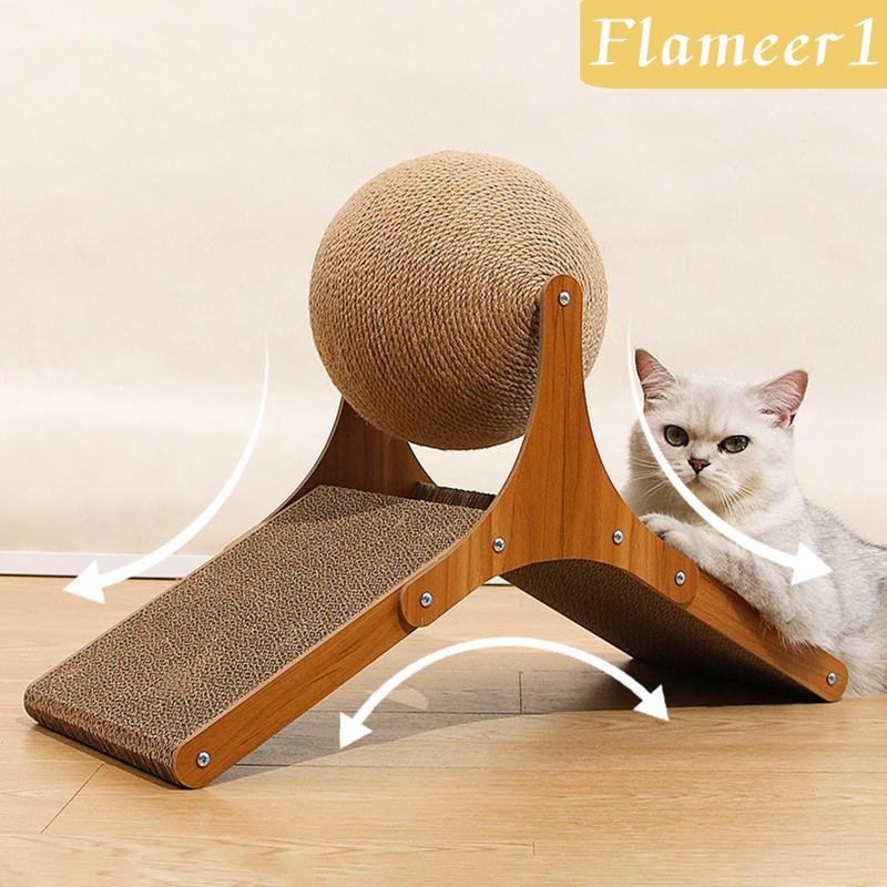 [Flameameer1] Đồ Chơi Bóng Cào Móng Có Dây Đứng Xoay Được Dành Cho Mèo Cưng