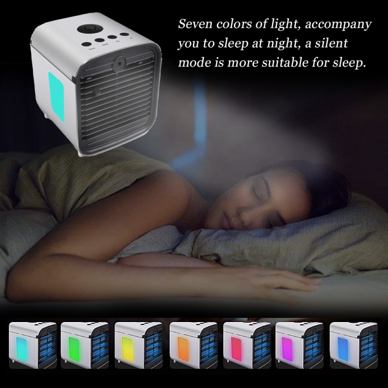 Quạt Điều Hòa Mini Máy Làm Mát Không Khí Máy Lọc Không Khí Máy Làm Mát Không Khí Cầm Tay 7 Đèn LED, Máy Làm Mát Điều Hòa Không Khí Nhỏ 4 Trong 1 Và Máy Tạo Độ Ẩm, Máy Lọc Và Máy Khuếch Tán Hương Thơm Okase