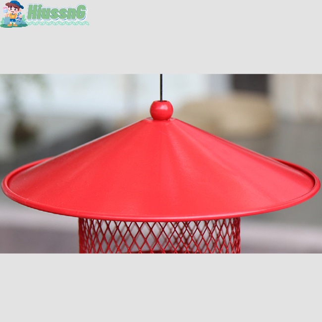 Hộp Đựng Thức Ăn Cho Chim 3 Tầng Bằng Sắt Chống Nước Chống Chim Ruồi Treo Sân Vườn Ngoài Trời