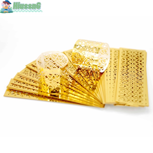 Bộ 50 Vòng Giữ Khăn Ăn Họa Tiết Phản Quang Dùng Một Lần Trang Trí Bàn Tiệc