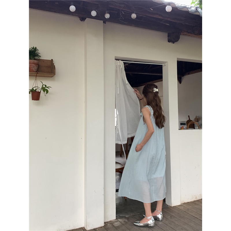 Đầm Yếm Dáng Rộng Phong Cách Hàn Quốc Thời Trang Mùa Hè Xinh Xắn Cho Nữ