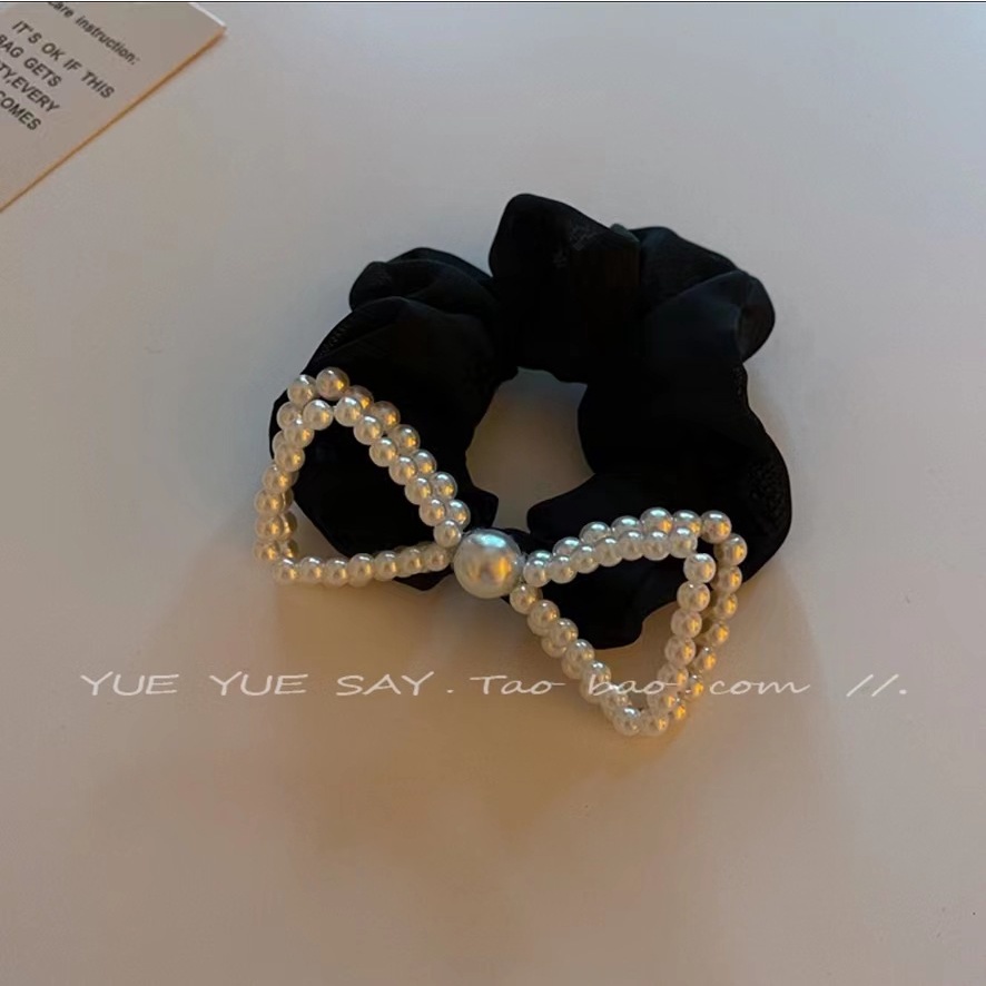 Dây Cột Tóc Cao Su Hình Nơ Đính Ngọc Trai Giả Cho Nữ Mã 2023