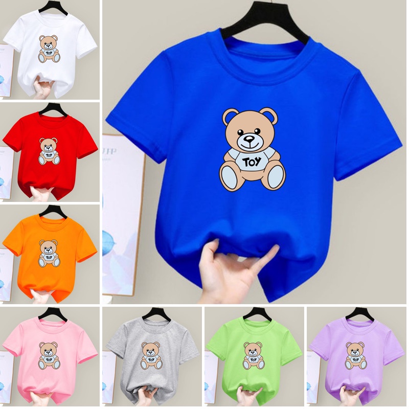 Áo Thun Unisex Tay Ngắn Màu Trắng In Hình Bất Ngờ Ẩm Thời Trang Cho Bé Trai 1 Tuổi