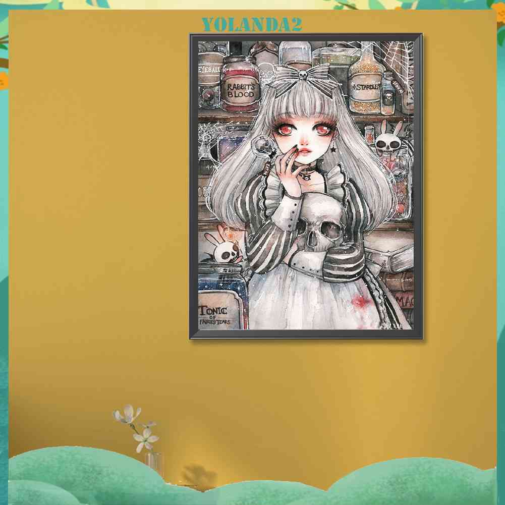 Tranh Đính Đá Kim Cương Toàn Bộ 5D DIY Hình Vẽ Cô Gái Trang Trí Nhà Cửa