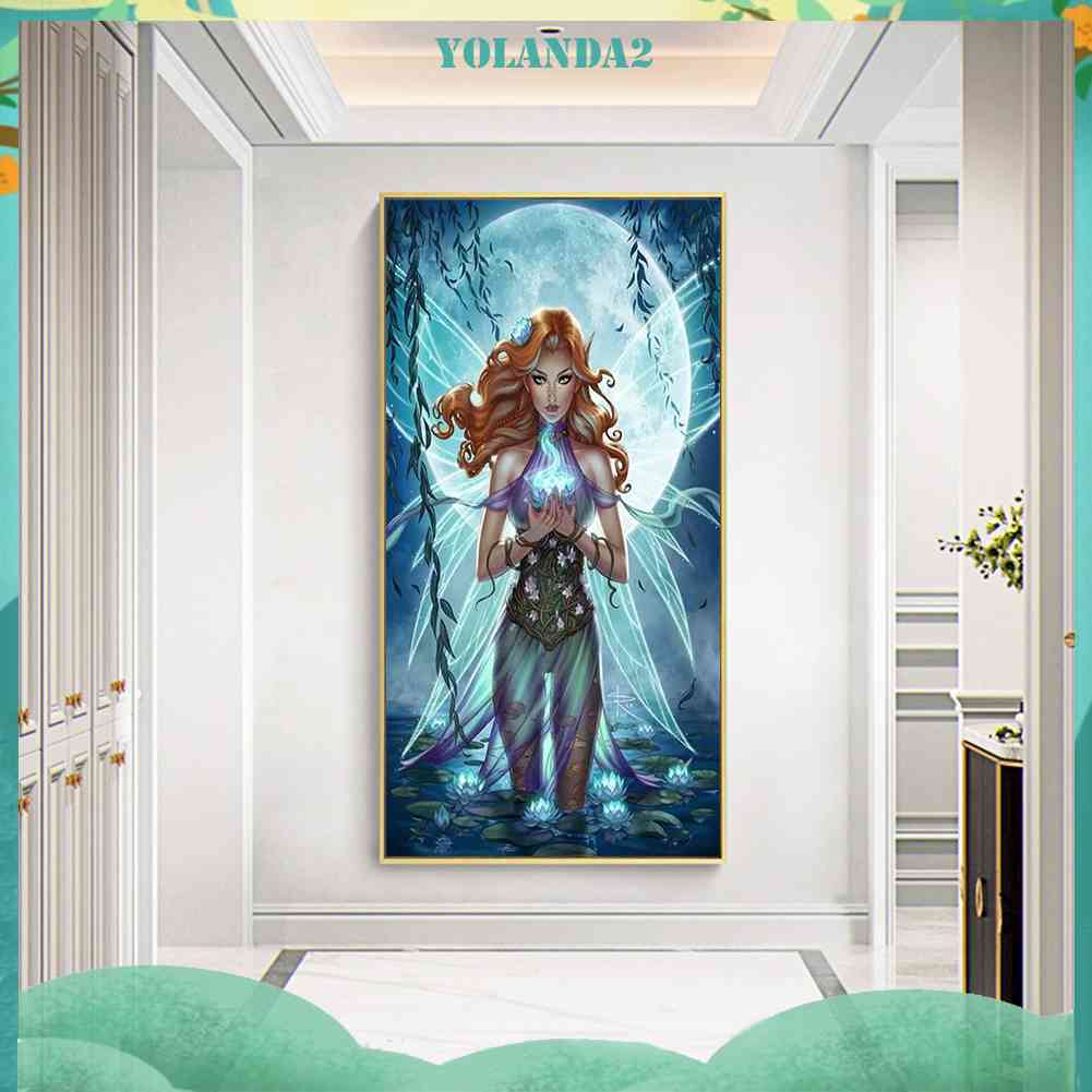 Tranh Đính Đá Kim Cương Toàn Bộ 5D DIY Hình Thiên Thần