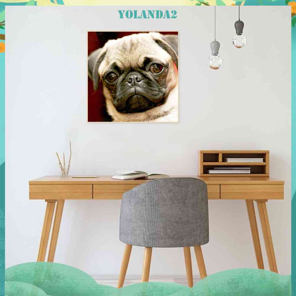 Tranh Đính Đá Kim Cương Toàn Bộ 5D DIY Hình Vẽ Chó Trang Trí Nhà Cửa