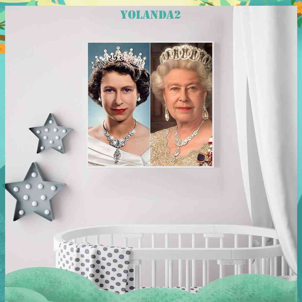 Bộ Tranh Đính Đá 5D Toàn Diện Họa Tiết Hoàng Hậu Anh Quốc Độc Đáo DIY Dùng Trang Trí