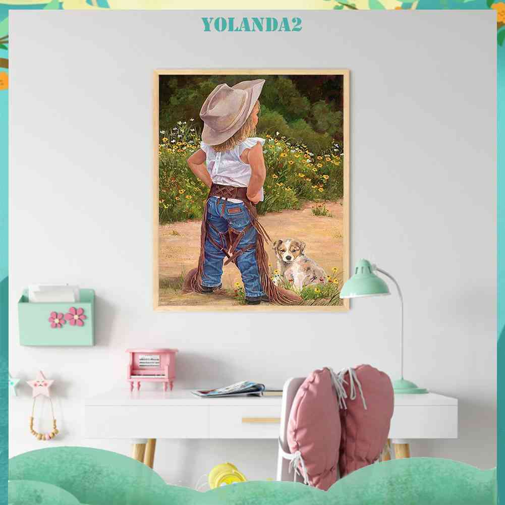 Tranh Đính Đá Kim Cương Toàn Bộ Hình Tranh Vẽ Phong Cách Cao Bồi Diy