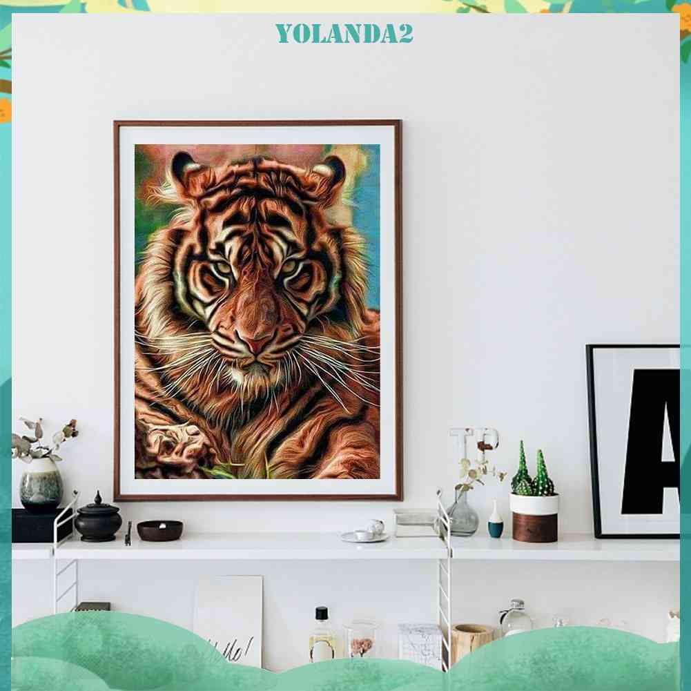 Tranh Đính Đá Kim Cương Toàn Bộ Hình Vẽ Hổ DIY