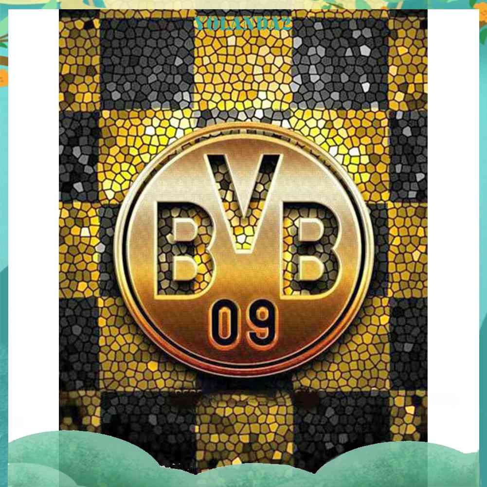 Tranh Đính Đá Kim Cương Toàn Diện Hình Logo Đội Bóng Dortmund