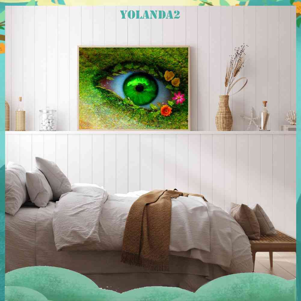 Tranh Đính Đá Kim Cương Toàn Bộ 5D DIY Hình Vẽ Đôi Mắt Xanh