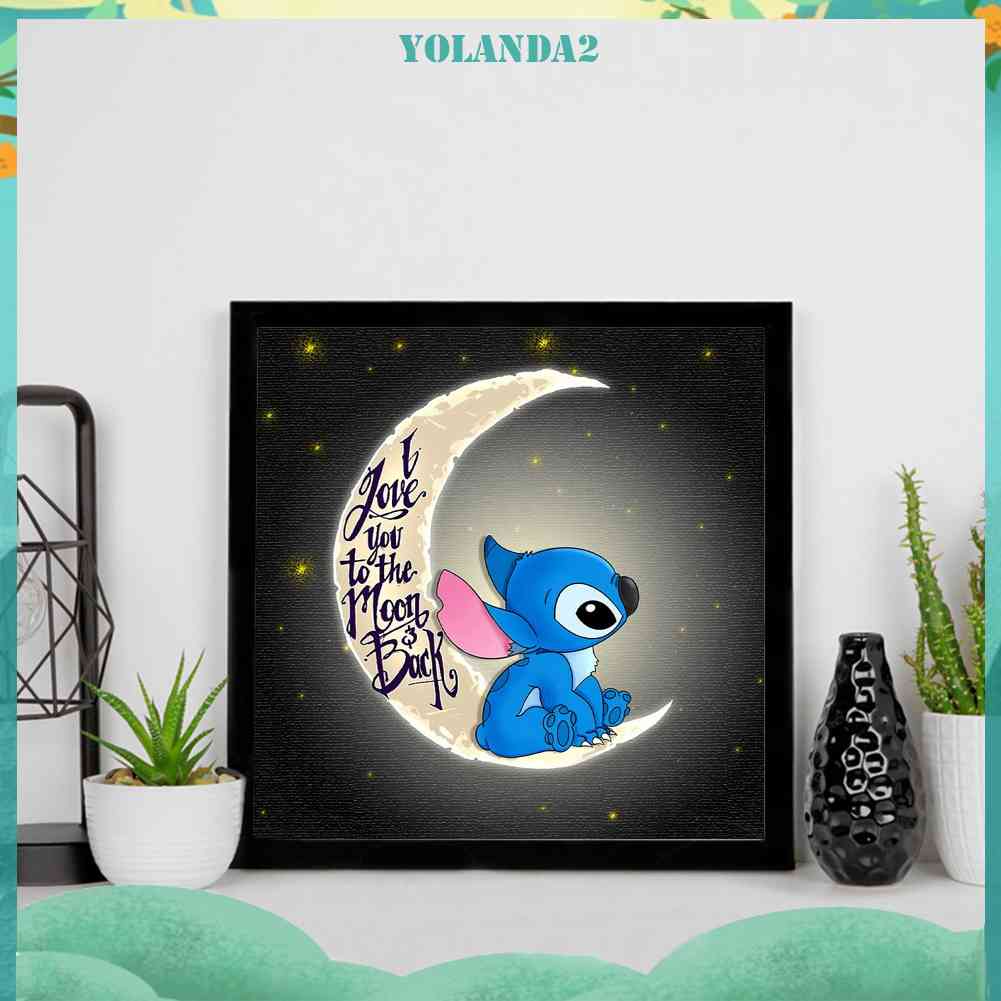 Tranh Đính Đá Kim Cương Toàn Diện Hình Mặt Trăng Dùng Trang Trí Phòng