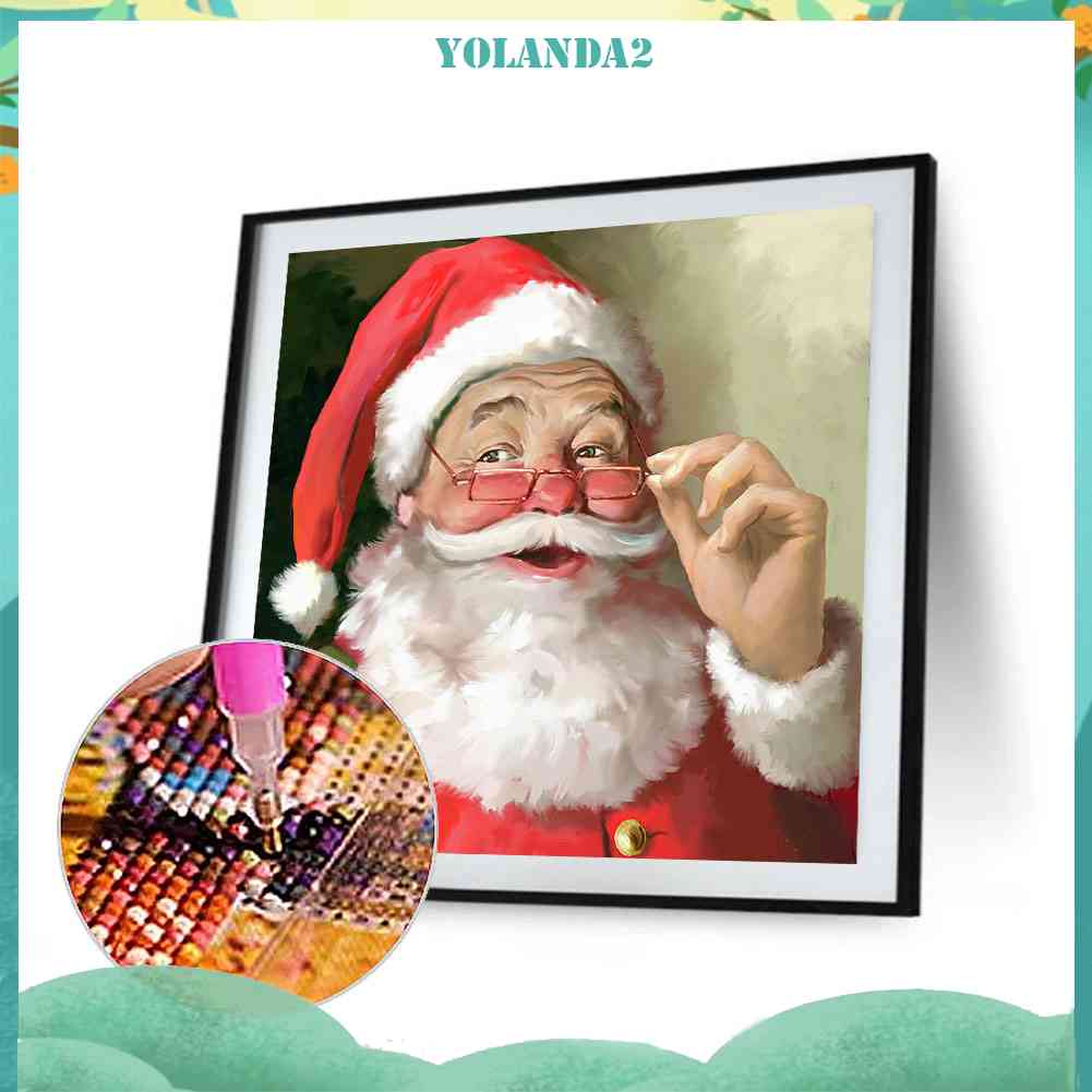 Tranh Đính Đá Kim Cương Toàn Bộ 5D DIY Hình Vẽ Ông Già Noel