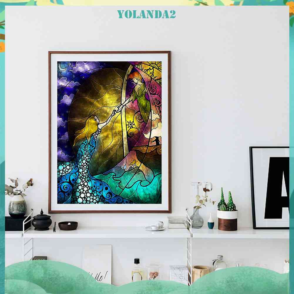 Tranh Đính Đá Kim Cương Toàn Bộ 5D DIY Hình Vẽ Nàng Tiên Cá