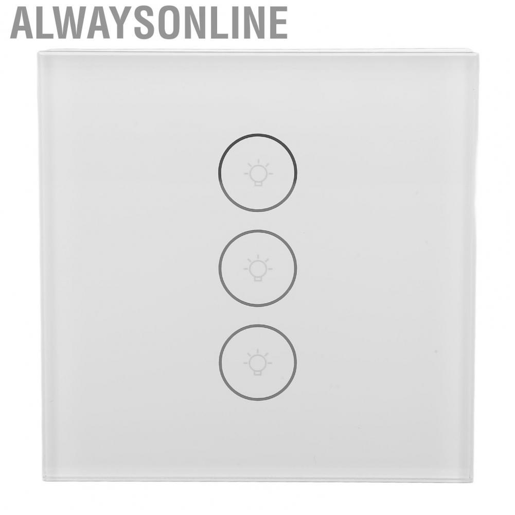 Alwaysonline Smart Wall Touch Light Switch 3 Gang Hands Free Voice Control  Hot