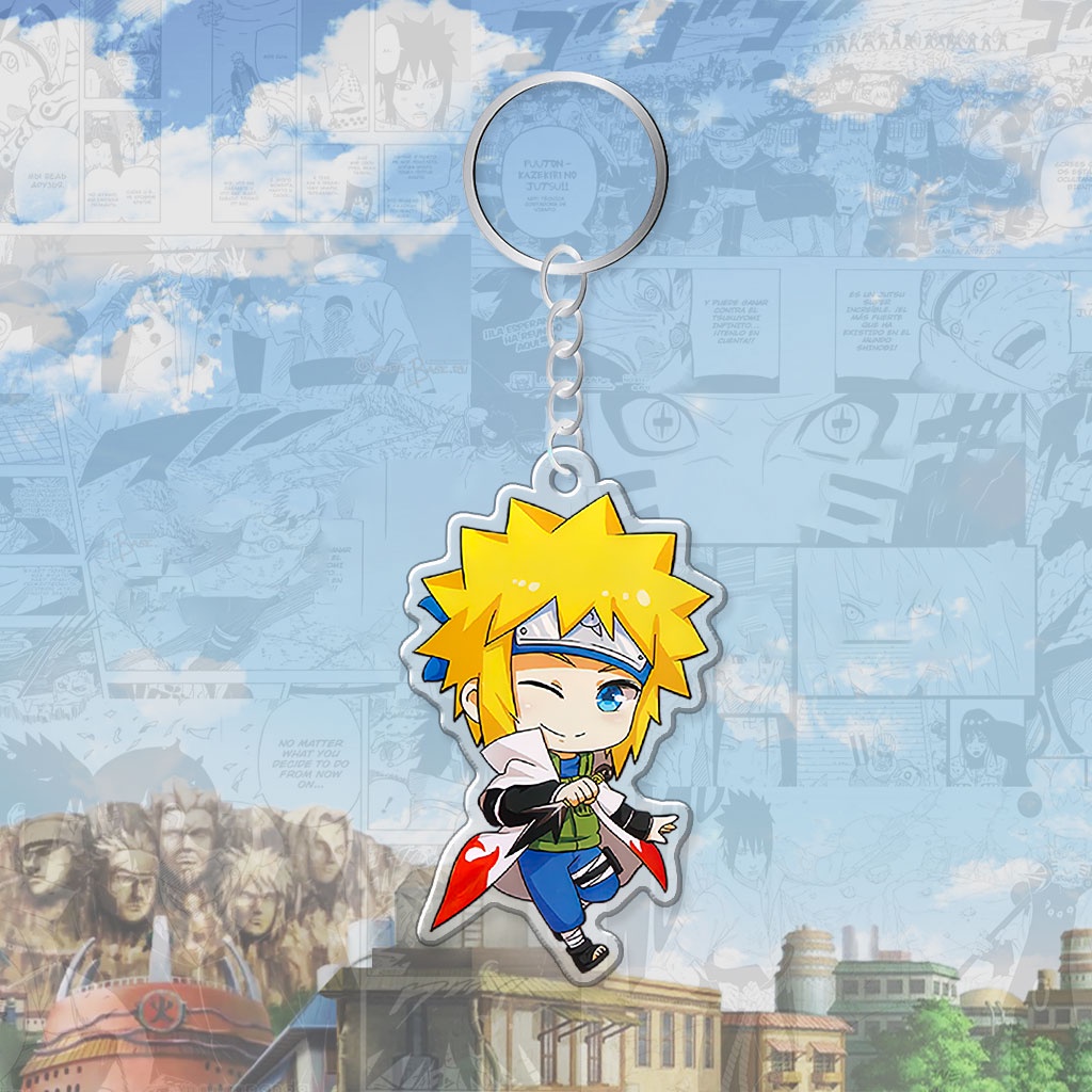 Móc khoá Naruto Sasuke Obito Chibi Mica Acrylic Gund Anime in hình nhân vật trang trí túi xách balo làm quà tặng bạn bè