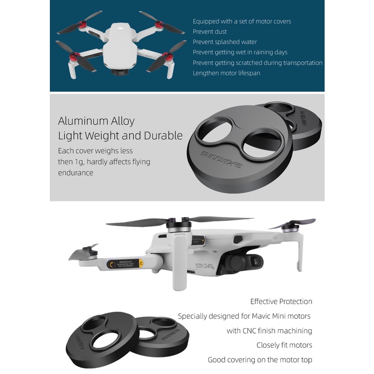 Nắp Bảo Vệ Động Cơ Chống Bụi Bằng Hợp Kim Nhôm Cho DJI mini 3 Pro / mini 3 / mini SE / Mavic mini 1