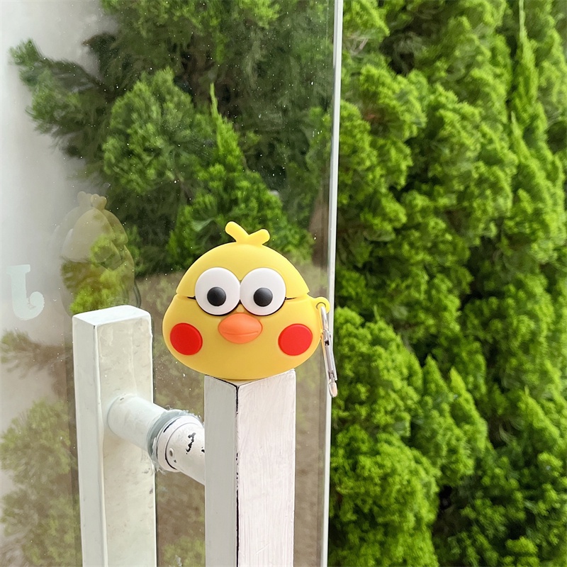 Vỏ Bảo Vệ Hộp Sạc Tai Nghe bluetooth Không Dây OPPO enco air2 / air2 pro / free2 / air2 i Bằng Silicon Mềm Hình Gà 3D Dễ Thương