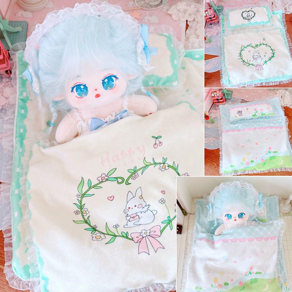 LUOL Set 3 Món Chăn Ga Gối Nệm Ngủ Bằng Vải Cotton Mềm Mại In Hình Thú Nhồi Bông Trang Trí Phòng Ngủ