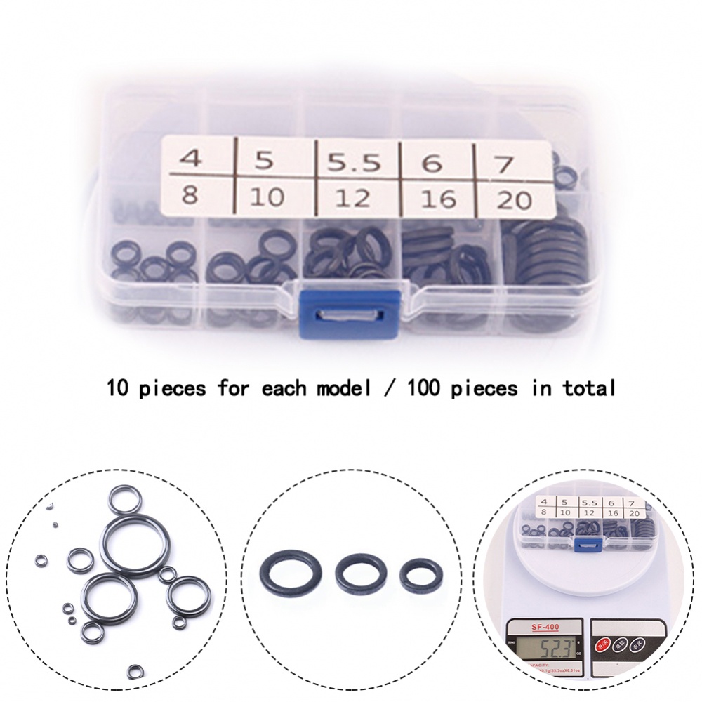 Bộ 100 Vòng Dẫn Nhiệt Sửa Chữa Cần Câu Cá Màu Đen