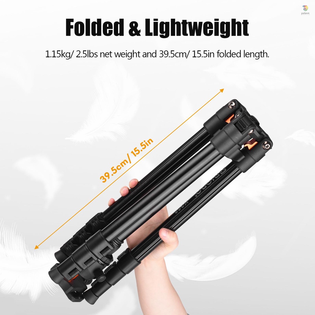 Giá Đỡ Ba Chân Bằng Hợp Kim Nhôm Xoay 360 Độ Cho Máy Ảnh TRIOPO K268°Đầu Bi Panorama 162cm / 63,8In Max. Giá Đỡ Ba Chân Chịu Tải 10kg / 22lbs Cho Máy Ảnh Kèm Túi Đựng