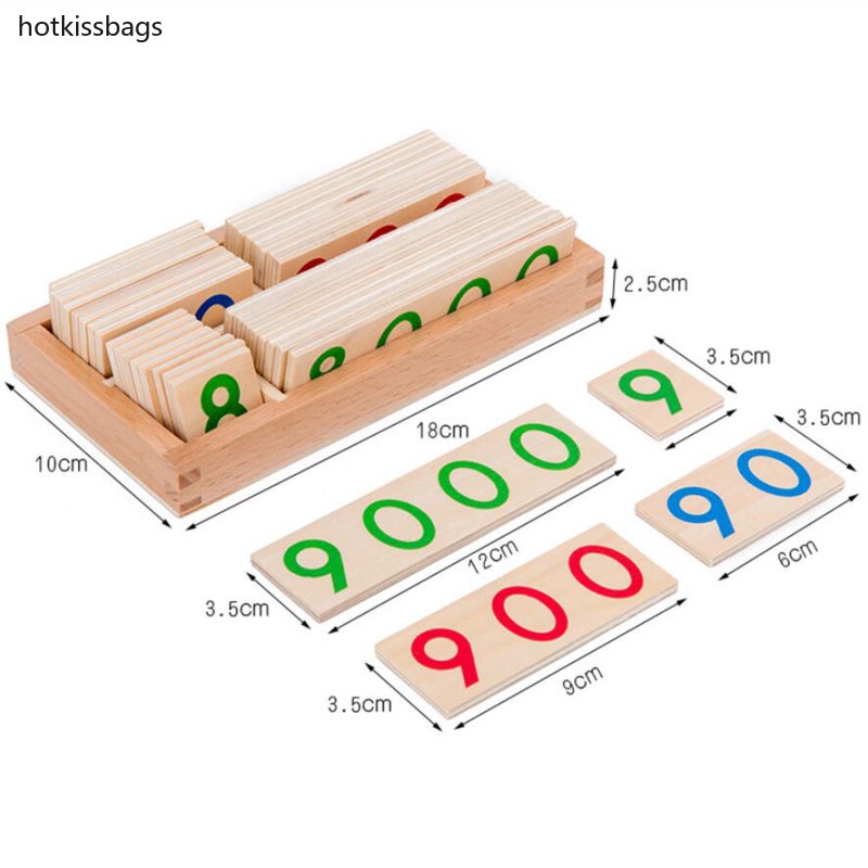 Bộ Đồ Chơi Thẻ Gỗ Đánh Số 1-9000 Phát Triển Trí Tuệ Cho Trẻ Em