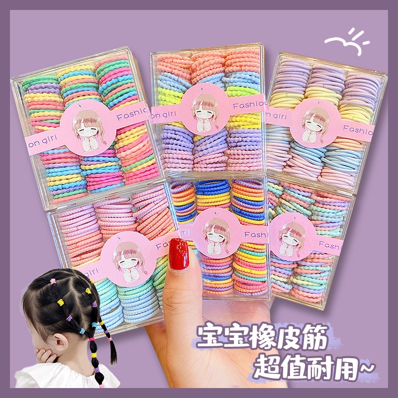 Dây Buộc Tóc Cao Su Màu Kẹo Dễ Thương Cho Bé Gái