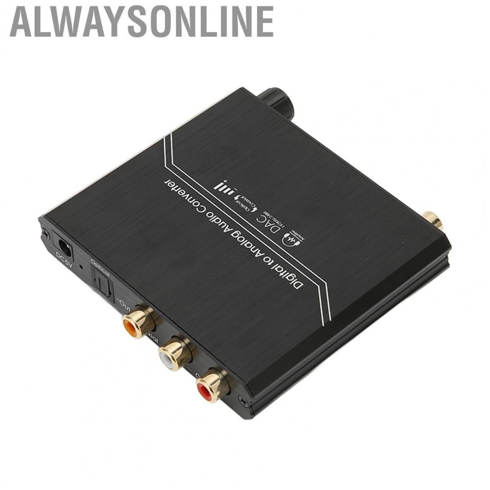 Alwaysonline Optical To RCA Converter  3.5mm Compatible Plug and Play Energy Saving 192KHz DAC Stereo with Bass Control for TV Game Console