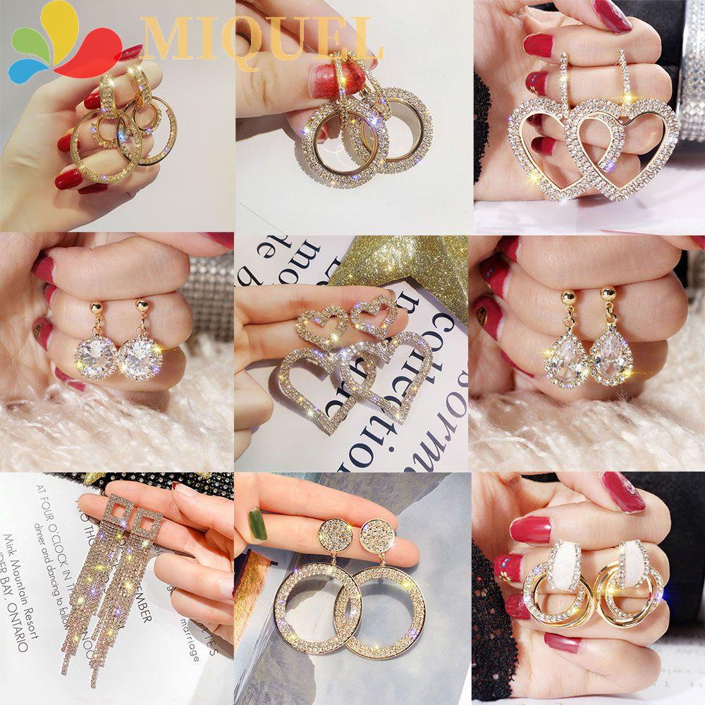 Khuyên Tai Tròn Dự Tiệc Cưới|Trang Sức Thời Trang Dễ Thương Bắt Mắt