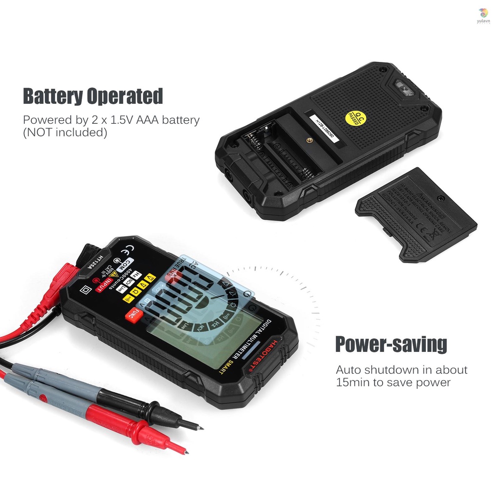 Đồng Hồ Vạn Năng Kỹ Thuật Số Thông Minh HABOTEST HT125A Đếm 4000 True RMS Có Màn Hình LCD Nền 600V AC DC