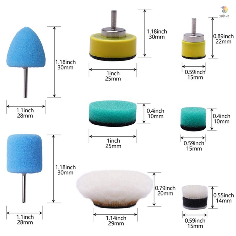 Bộ 16 Miếng Đệm Đánh Bóng Mini Làm Sạch Xe Hơi