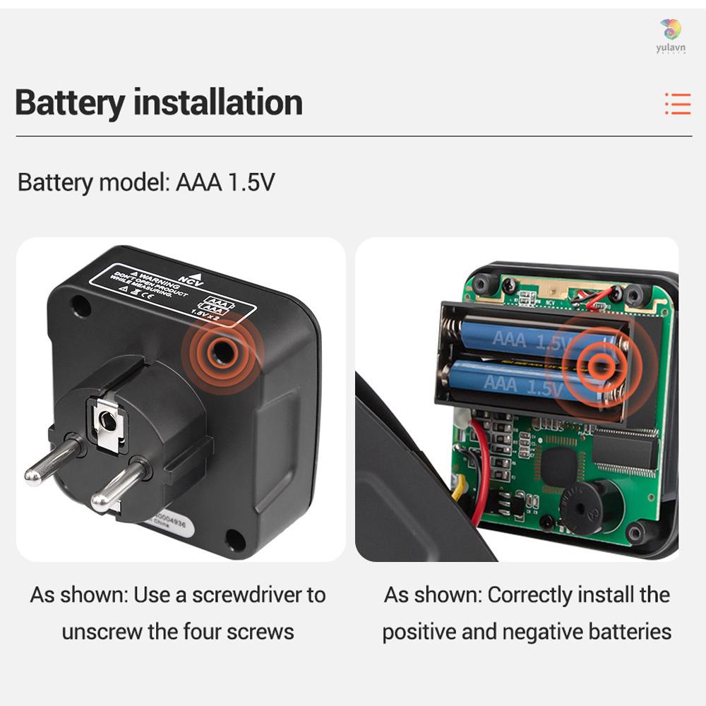 Dụng Cụ Kiểm Tra Điện BSIDE Màn Hình LCD Kỹ Thuật Số NCV RCD