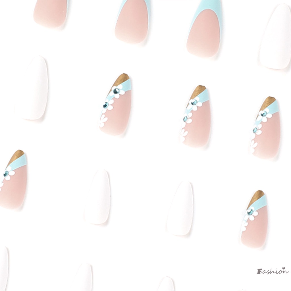 Keo Dán Móng Giả Hình Hoa Đính Kim Cương Giả Màu Xanh Dương Có Thể Tái Sử Dụng