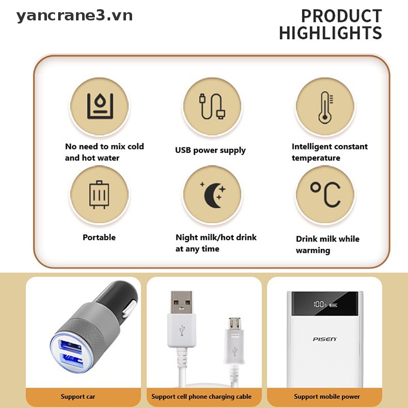 Túi Hâm Nóng Bình Sữa USB Di Động Tiện Dụng Cho Bé Sơ Sinh {yancrane3.vn
