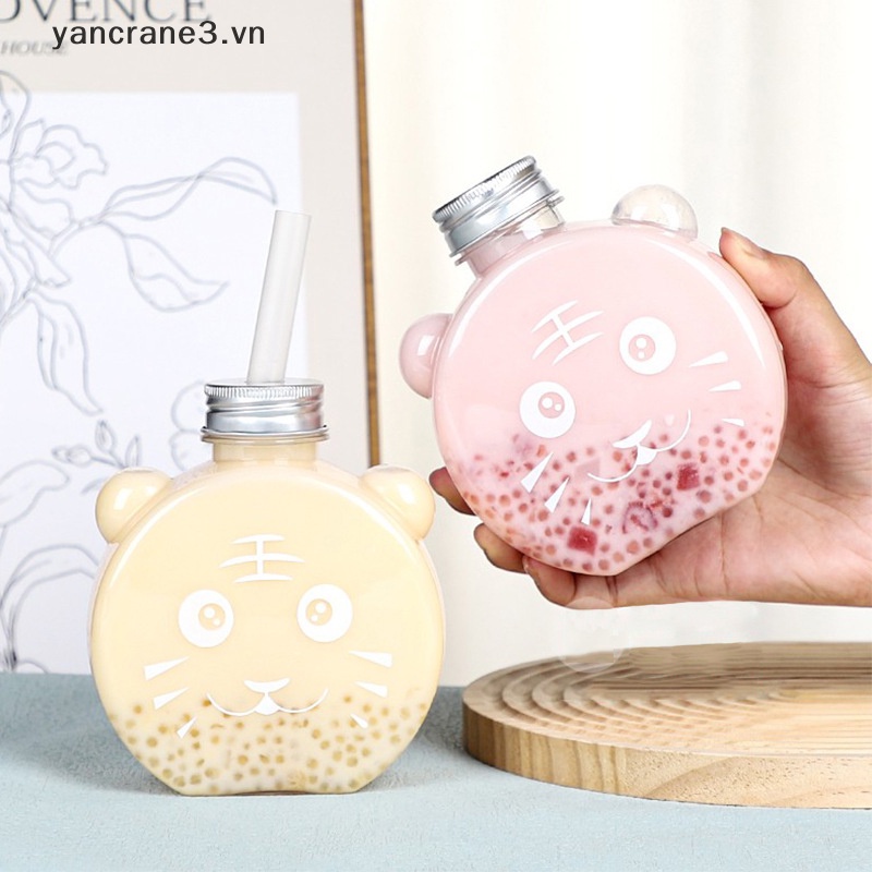 Bình Đựng Nước Ép / Trà Sữa / Nước Ép Lạnh Hình Chú Gấu Nhỏ Dễ Thương {yancrane3.vn