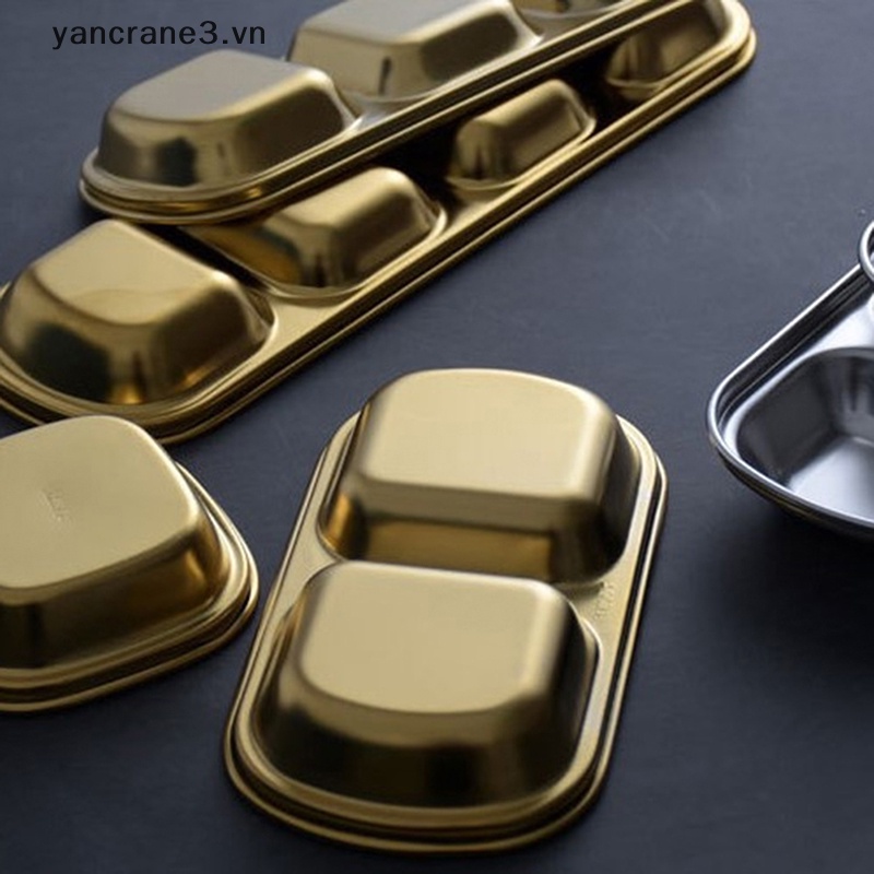 Bộ Chén Dĩa / Đĩa Đựng Nước Sốt / Gia Vị Bằng Thép Không Gỉ Màu Vàng Kim 3.vn