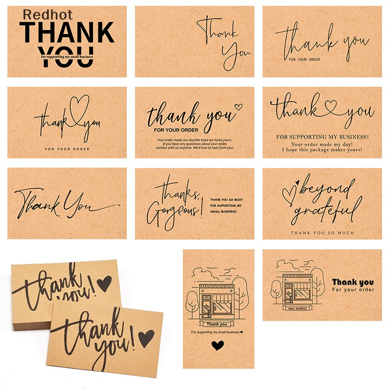 Set 30 Tấm Thẻ Giấy In Chữ Thank You For Your Order Trang Trí