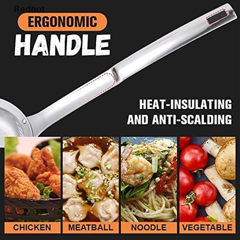 Muỗng Lọc Dầu Cán Dài Bằng Thép Không Gỉ Lưới Mịn