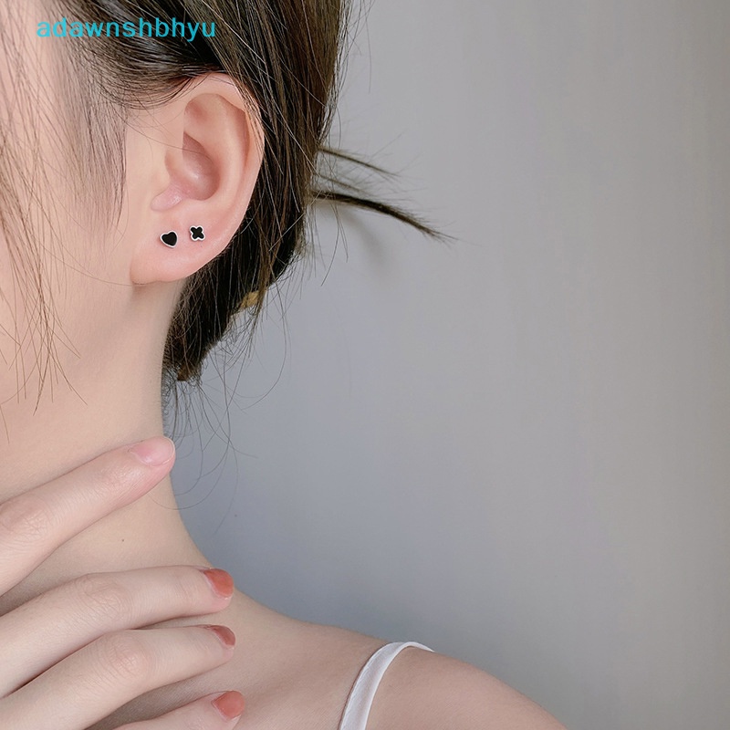 1 Cặp Khuyên Tai Mạ Bạc 925 Hình Trái Tim Dễ Thương Thời Trang Cho Nữ