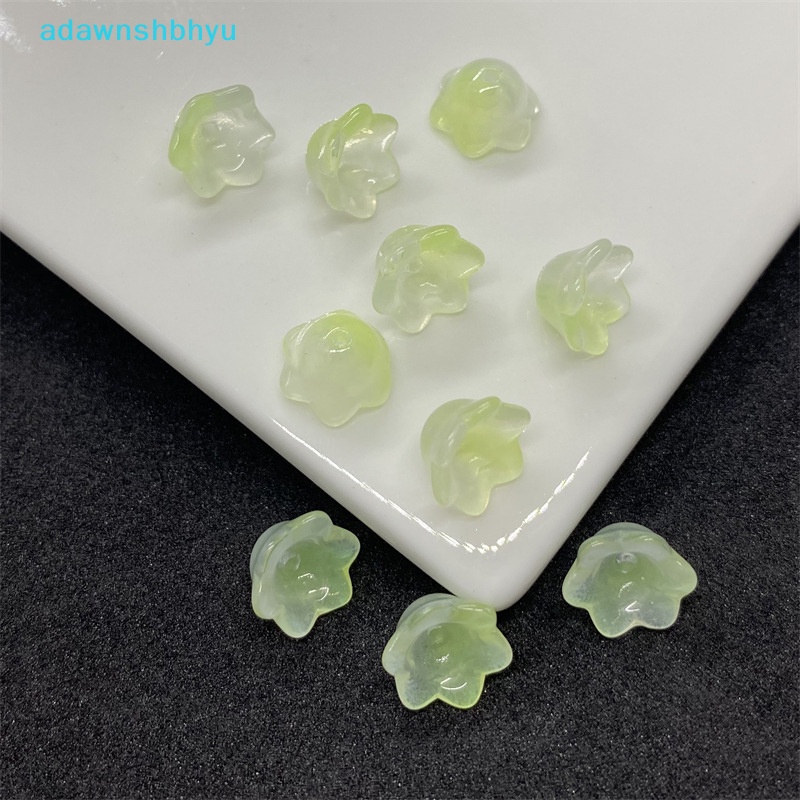 Set 100 Hạt Xỏ Lỗ Hai Màu Hình Hoa Lan Bằng Acrylic Dùng Làm Trang Sức DIY