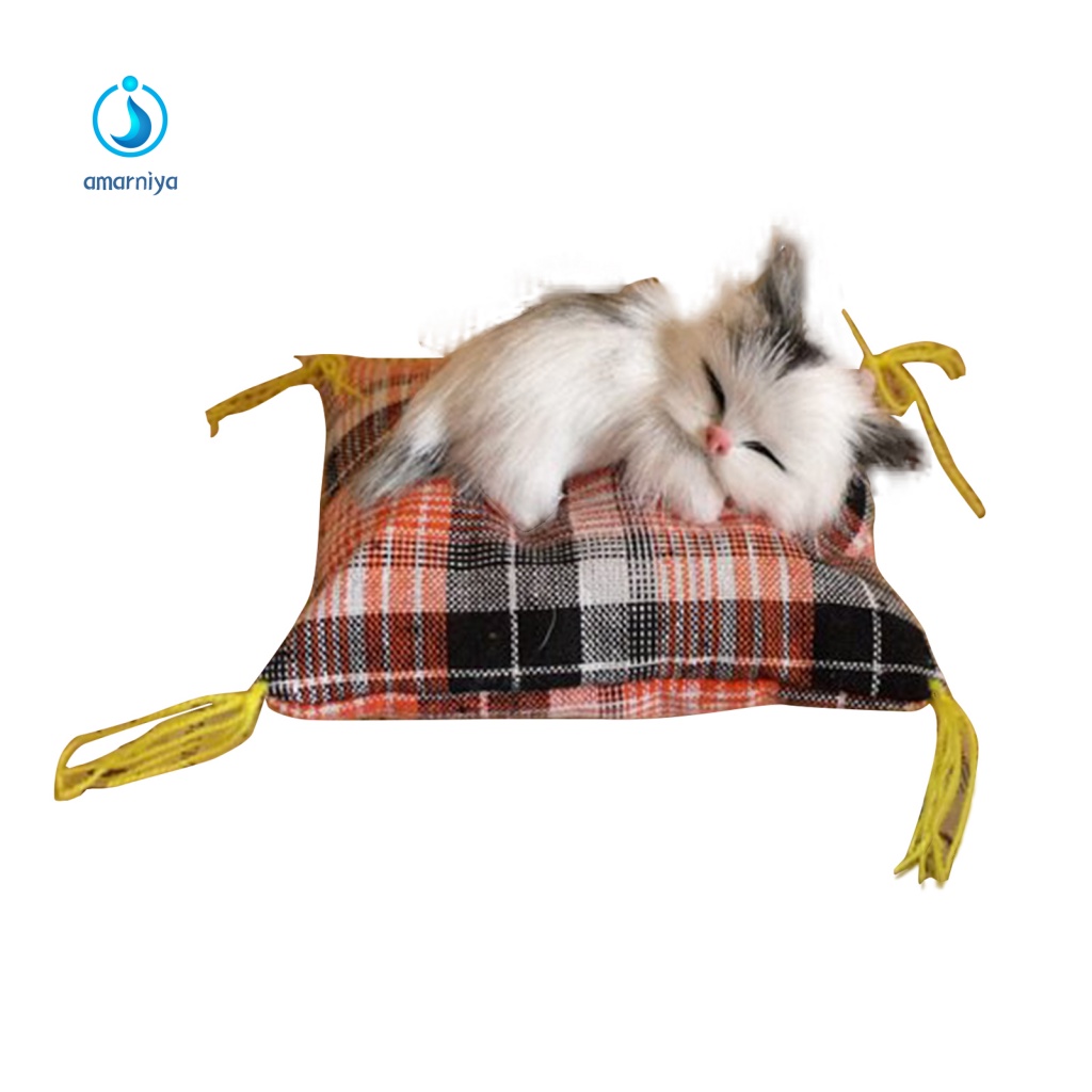 Đồ trang trí Chú Mèo Mini Bằng Lông Nhân Tạo Trang Trí Nhà Cửa